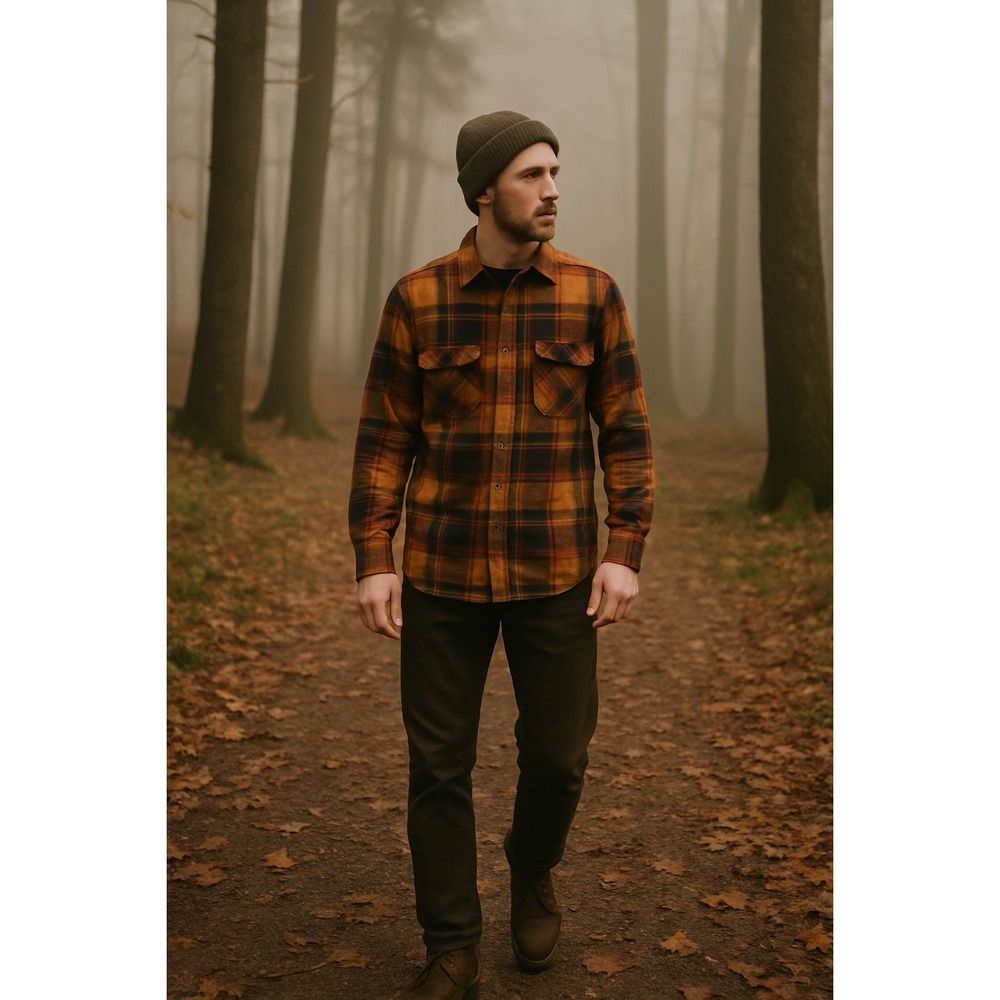 Levis Shirt Mens M Plaid Flannel Western Cotton Workwear‎ Ranch Core Earth Tones